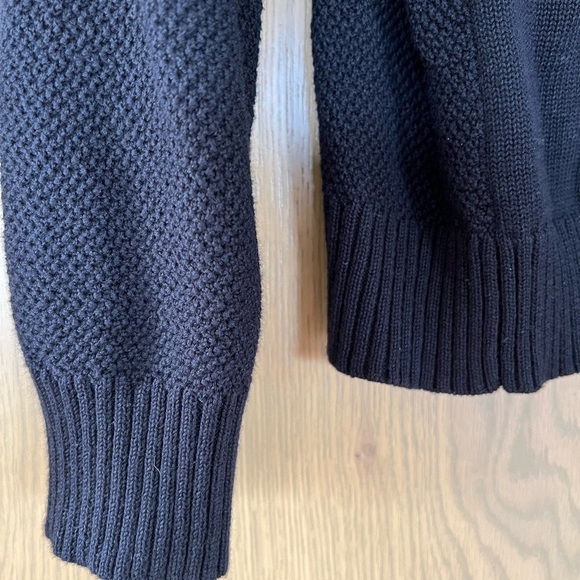 Carbon 2 Cobalt Cotton Mens Pullover Quarter Button Neck Black Multi Weave / Lg - Picture 7 of 14